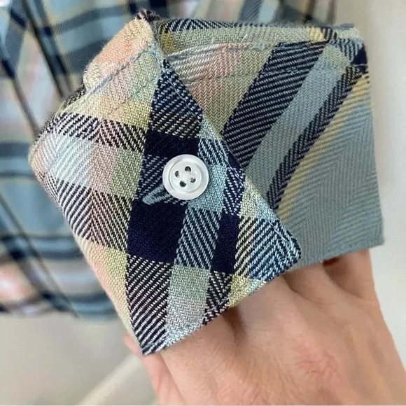 Rails Hunter Plaid Flannel Teal Peach Navy size Small - Picture 9 of 10